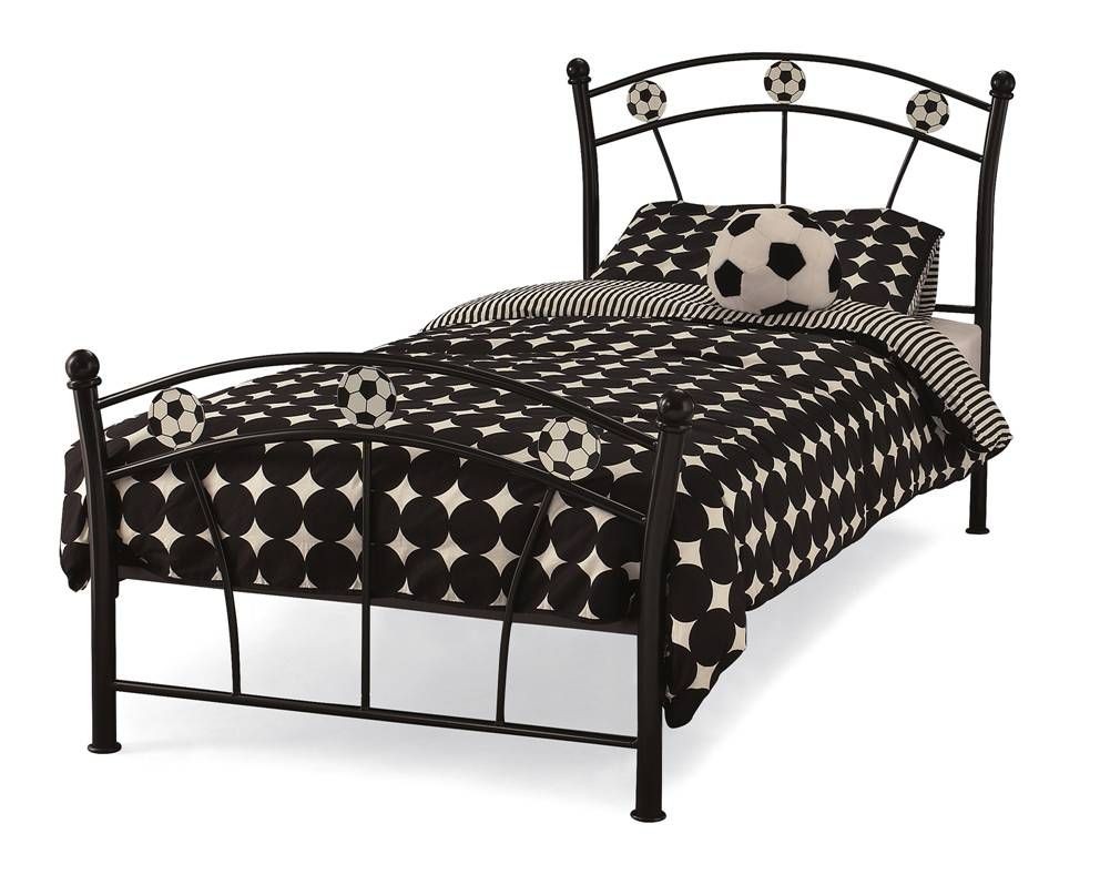 Soccer Black Single Bed Frame