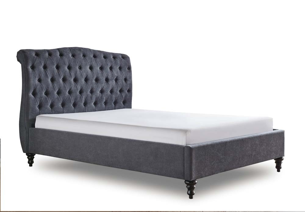 Rosemary Dark Grey King Size Bed Frame, King Size Bed Mattress And Frame