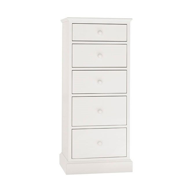 Ashenby White 5 Drawer Tall Chest