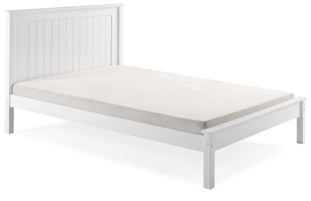 Taurean White Low Foot Single Bed Frame, White Shaker Single Bed Frame