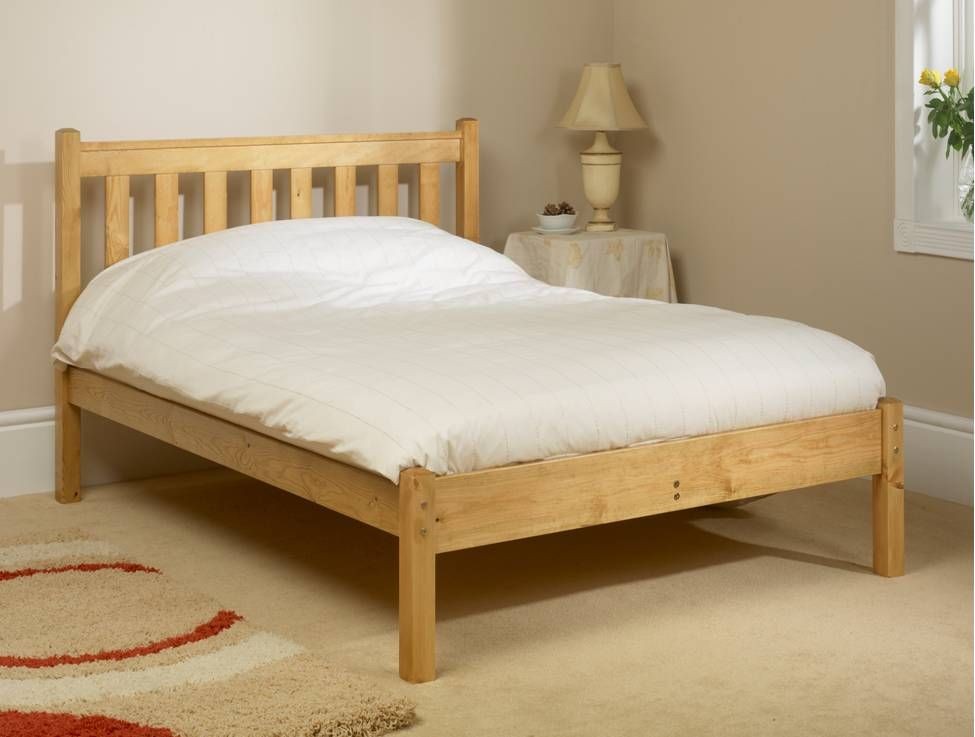 Shaker Pine Low Foot King Size Bed Frame, White Shaker Style Bed Frame