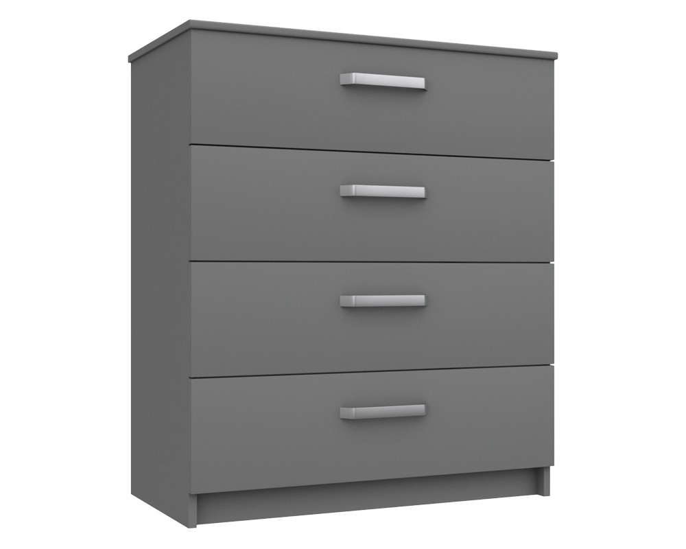 Arden Dust Grey  Gloss 4 Drawer Chest