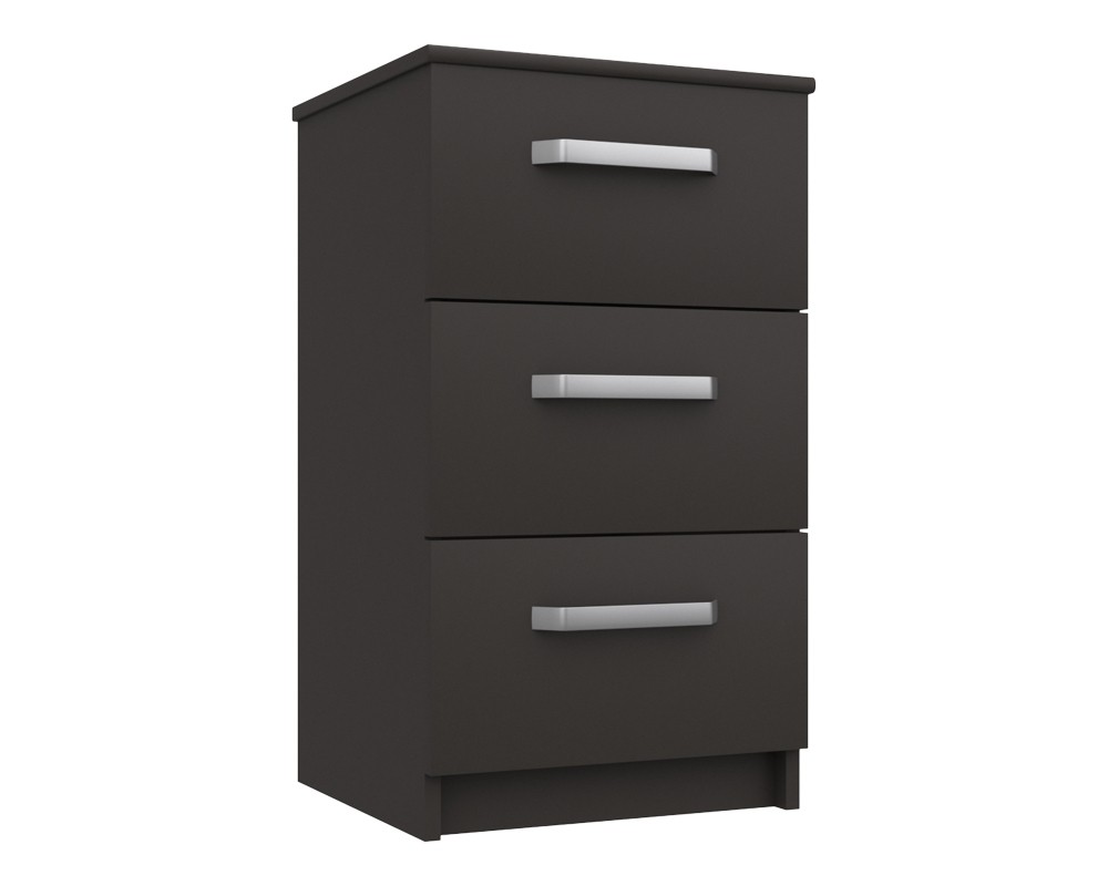 Arden Graphite 3 Drawer Bedside