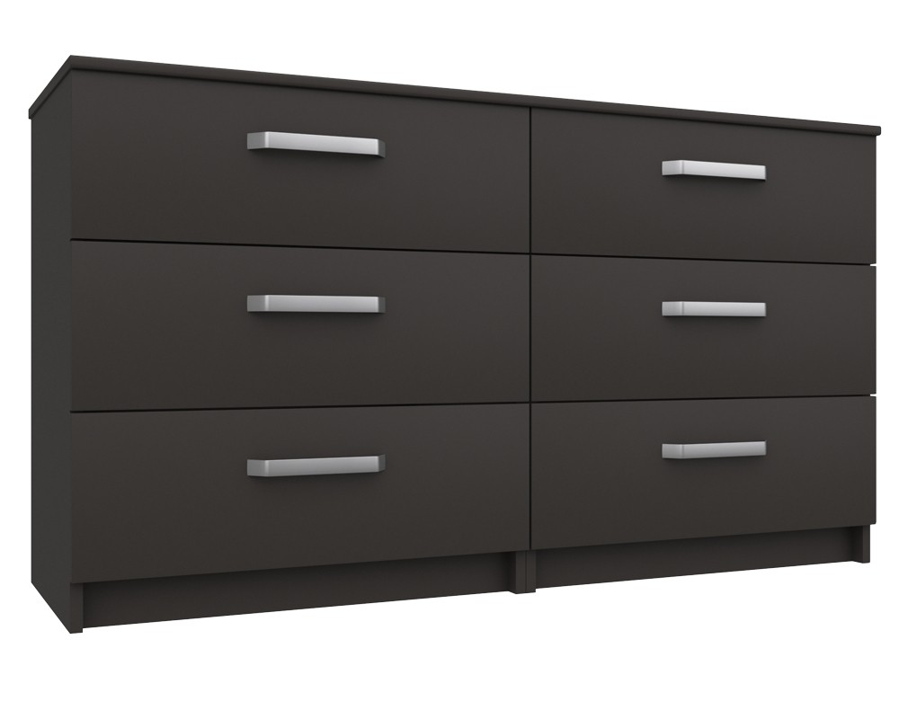 Arden Graphite Gloss 3 Drawer Double Chest