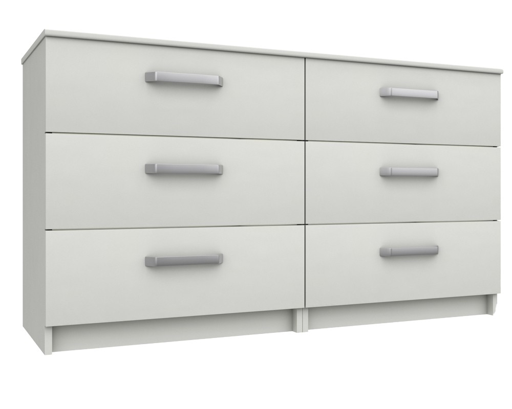 Arden White Gloss 3 Drawer Double Chest