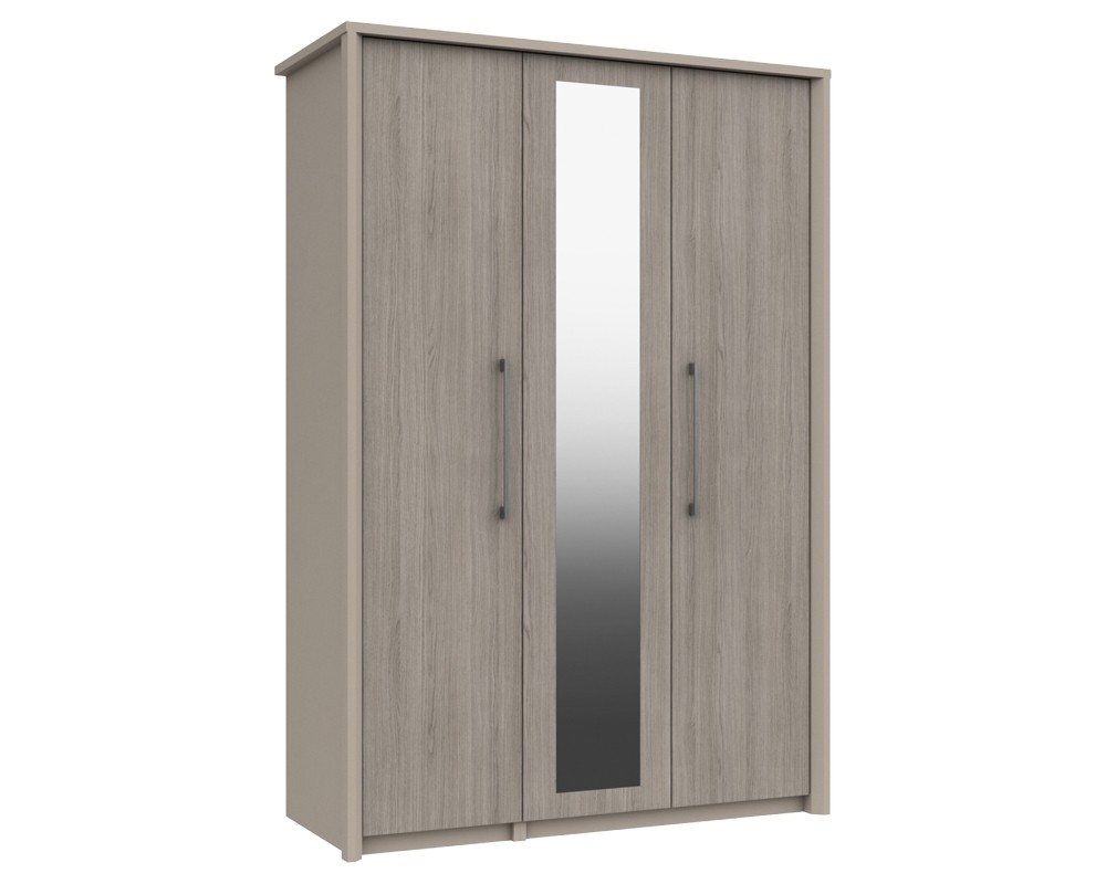 Burton 3 Door Robe Grey Oak With Mirror
