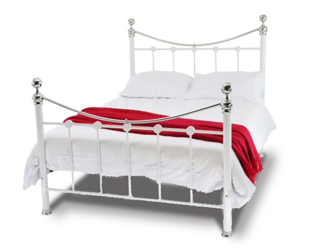 Camberwell White & Chrome Double Bed Frame