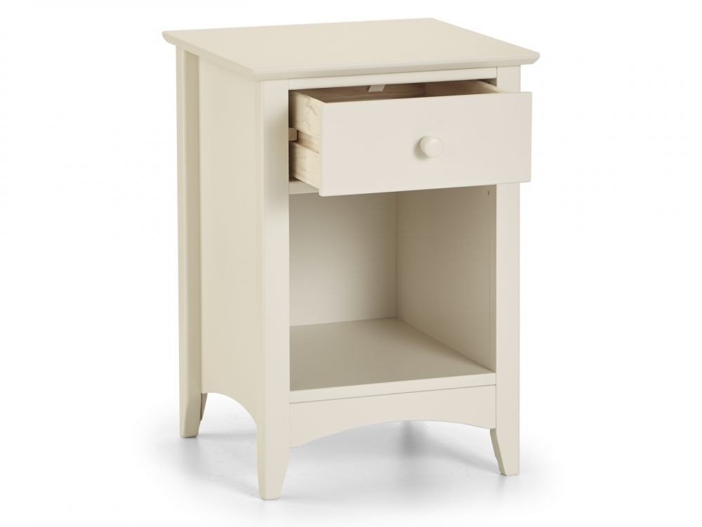 Cambell White 1 Drawer Bedside