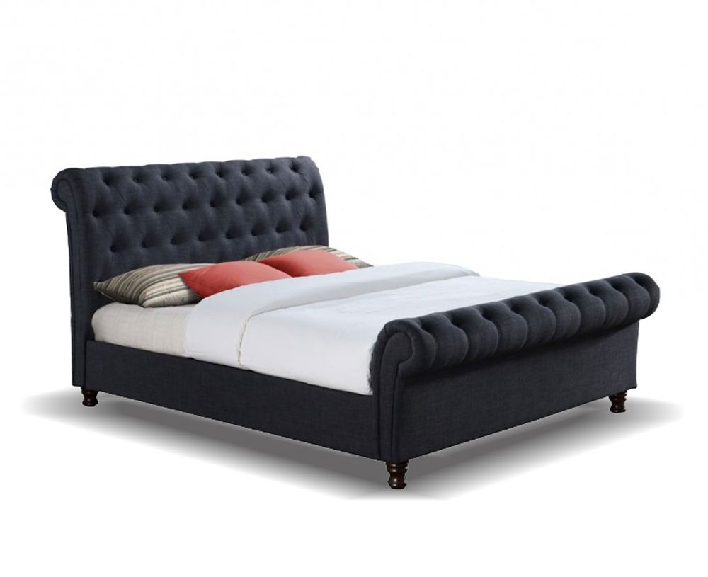 Charcoal sleigh bed hotsell