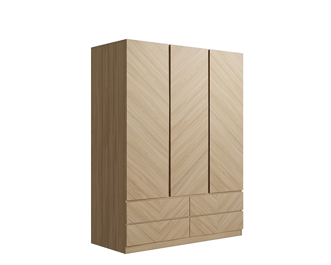 Catalan Oak 3 Door Wardrobe