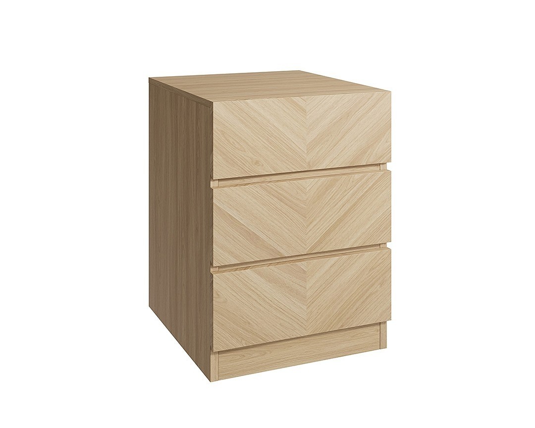 Catalan Oak 3 Drawer Bedside