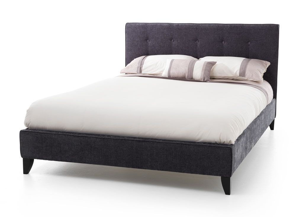 Chelsey Charcoal Double Bed Frame, Double Bed Frame For Deep Mattress