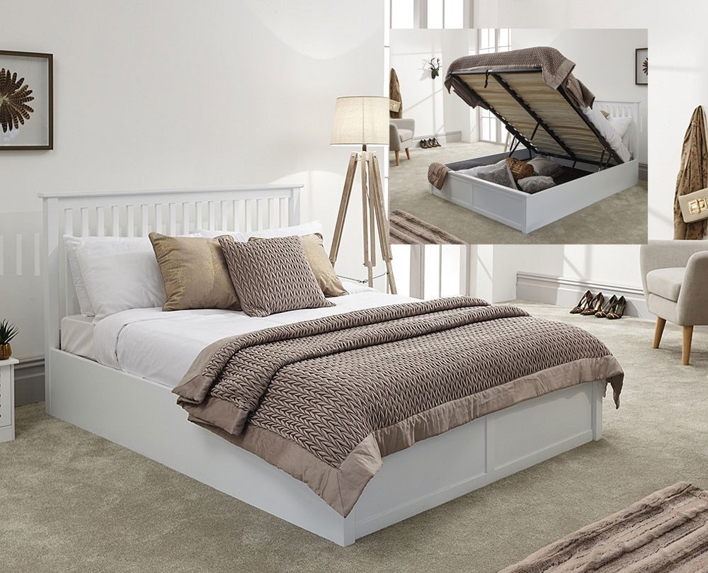 Connect White Ottoman Bed Frame