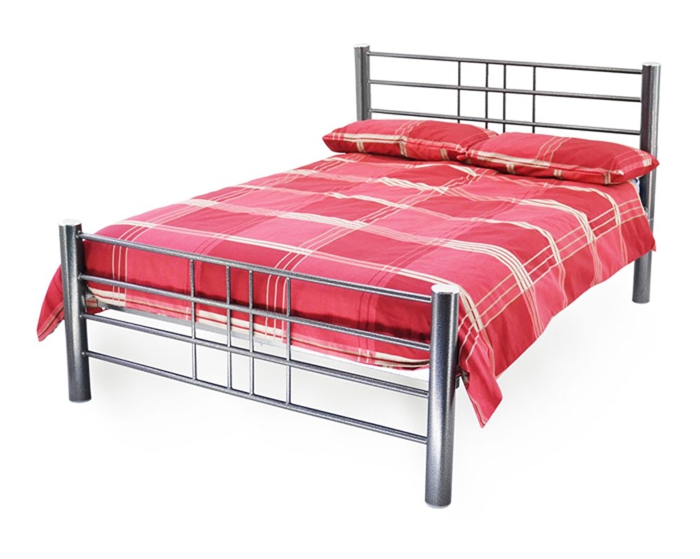 Cuban Hammered Metal Bed Frame