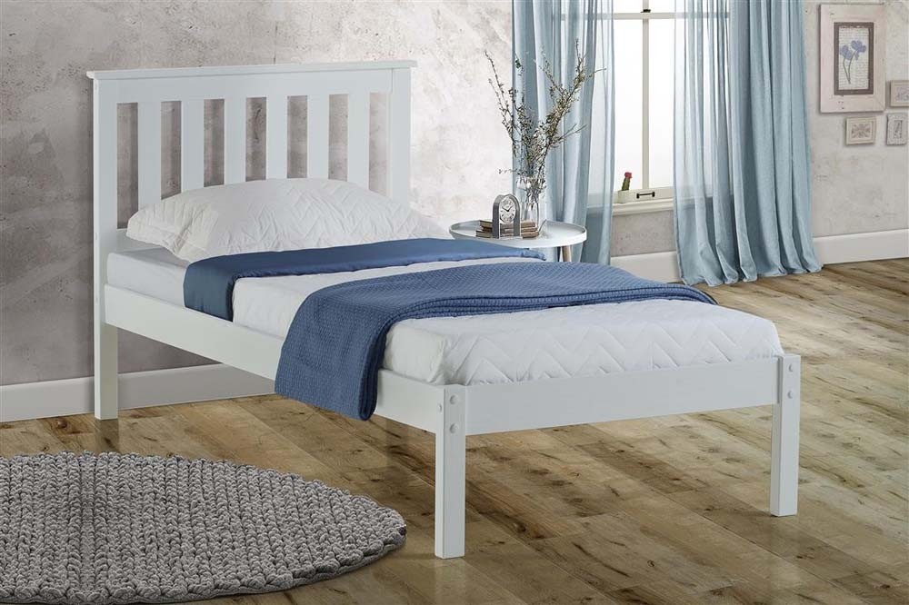 Derby White Wooden Single Bed Frame, White Shaker Single Bed Frame