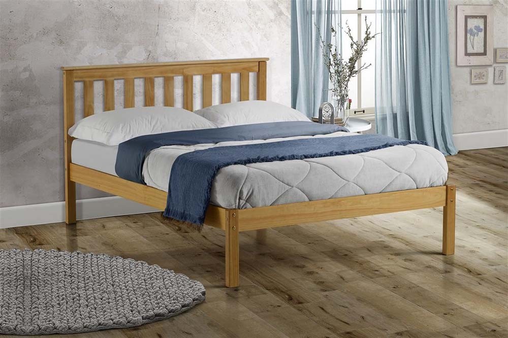 Derby Antique Pine Wooden King Size Bed, Antique Style King Size Bed Frame