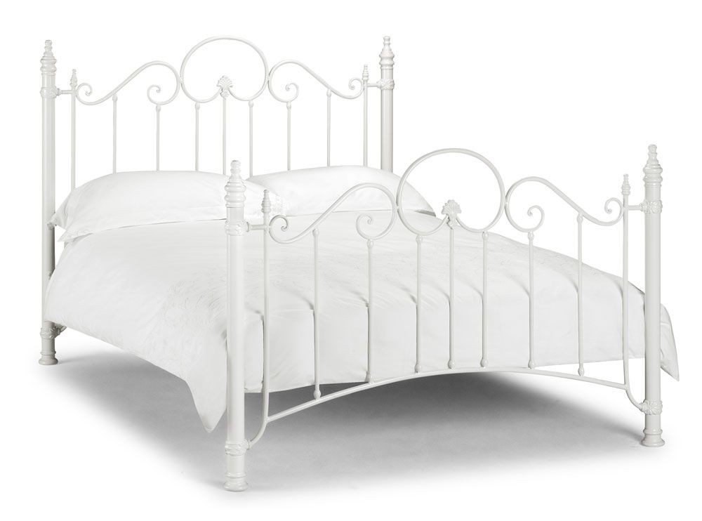 Florence Stone White Double Bed Frame, Double Metal Bed Frame Free Delivery