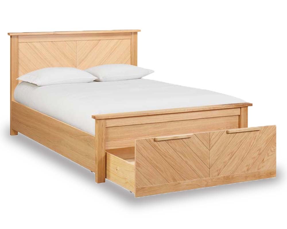 Kendle Oak Bed Frame With Storage Drawer