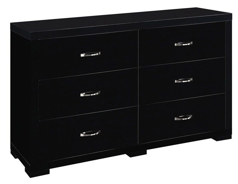 Luna Black 6 Drawer Dresser