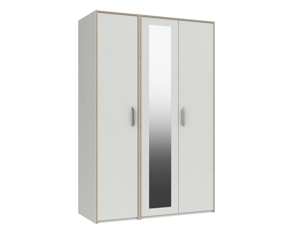 Marston White 3 Door Wardrobe With Mirror