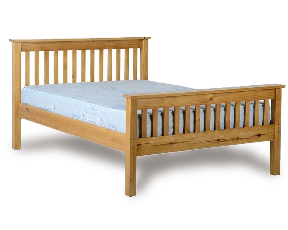 Monty High Foot Double Pine Bed Frame
