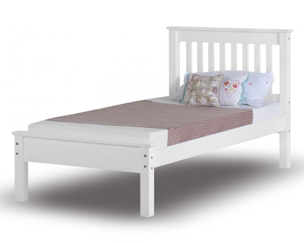 Monty White Low Foot Single Bed Frame