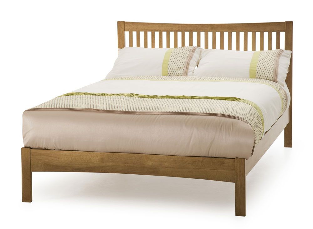 Mia Honey Oak Super Kingsize Bed Frame, White Wood Super King Size Bed Frame