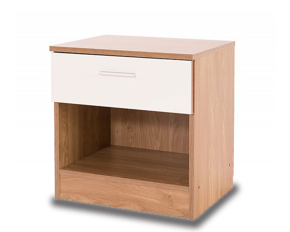 Otto Oak And White Bedside Chest