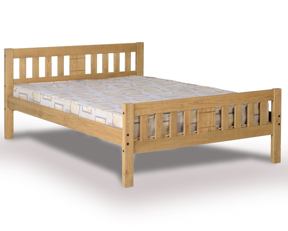 Ria Antique Waxed Pine Double Bed Frame