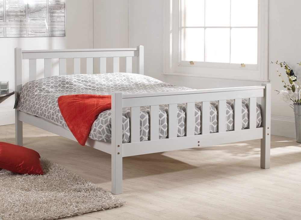 Shaker Grey High Foot Double Bed Frame, How To Make A Low Bed Frame Higher