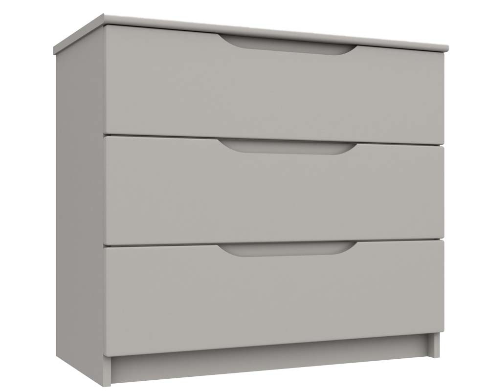 Cashmere Grey High Gloss 3 Drawer Chest