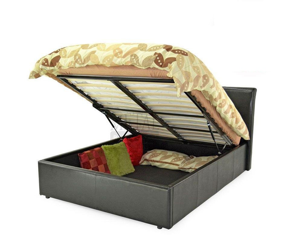 Texan Black Or Brown Ottoman Storage Double Bed Frame