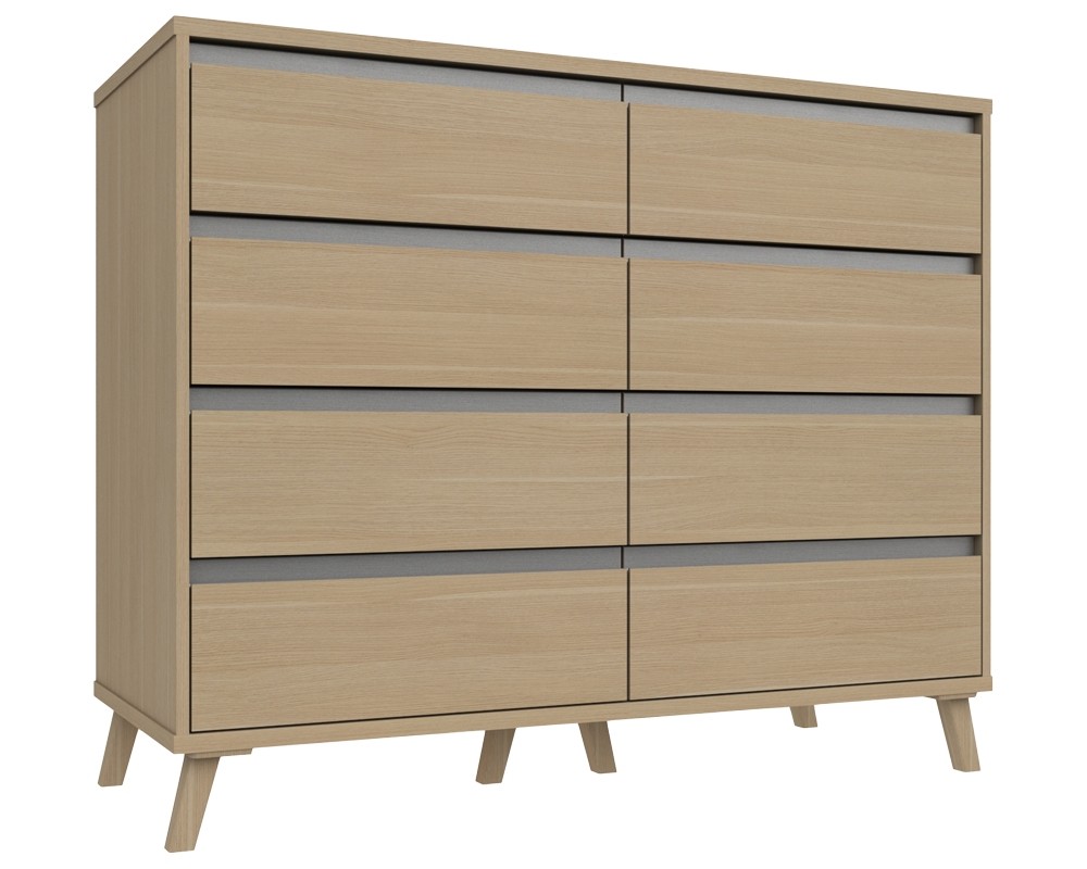 Thames 4 Drawer Double Chest Natural Oak