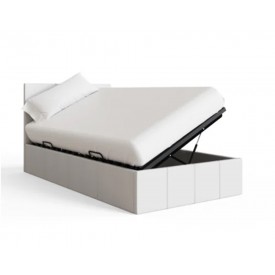 Side Lift Ottoman Bed Frame White