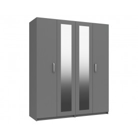 Arden Dust Grey Gloss 4 Door Robe With Mirror