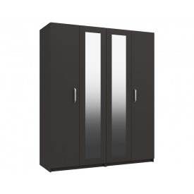 Arden Graphite Grey Gloss 4 Door Robe With Mirror