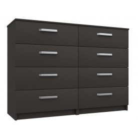 Arden Graphite Gloss 4 Drawer Double Chest