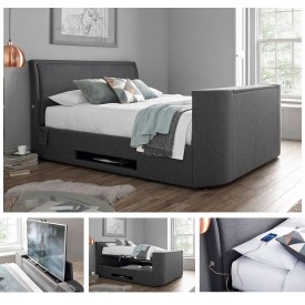 Arrow Hopsack Grey TV Bed Frame 