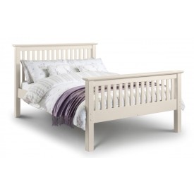 Barcelona White High Foot End Double Bed Frame