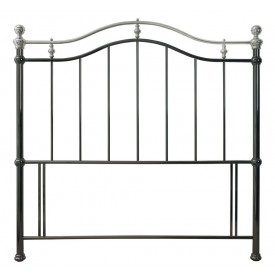 Bentley Designs Chloe Black & Shiny Nickel Double Headboard