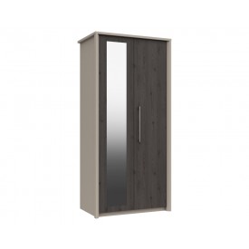 Burton 2 Door Robe Anthracite Larch With Mirror