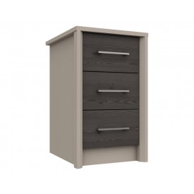 Burton 3 Drawer Bedside Anthracite Larch