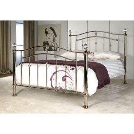 Callipso Chrome and Crystal Double Bed Frame