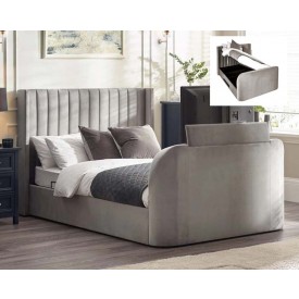 Clarke Light Grey TV Storage Bed Frame