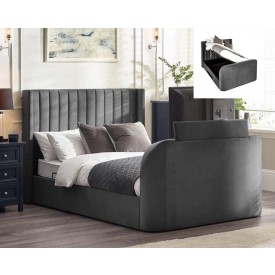 Clarke Dark Grey TV Storage Bed Frame