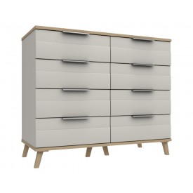 Derby 4 Drawer Double Chest Grey White Natural Oak