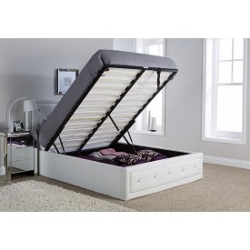 Holly White Ottoman Storage Bed Frame