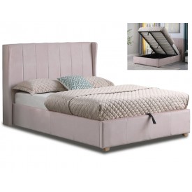 Plush Pink Hotel Ottoman Bed Frame
