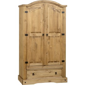 Corona Distressed Pine 2 Door Wardrobe