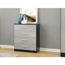 Links Black/High Gloss Grey 4 Drawer Chest